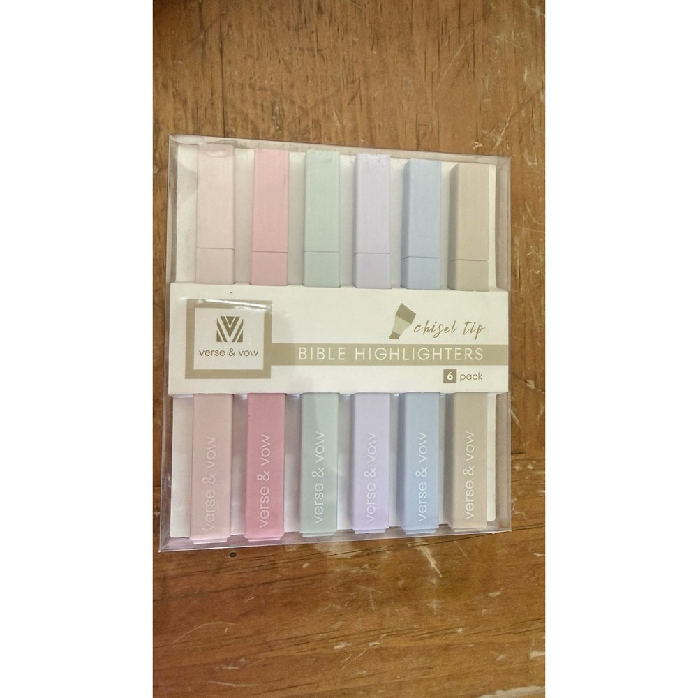 Bible Highlighters No Bleed Through, Color Coded, Dual Tip, 6 Pack Aesthetic New